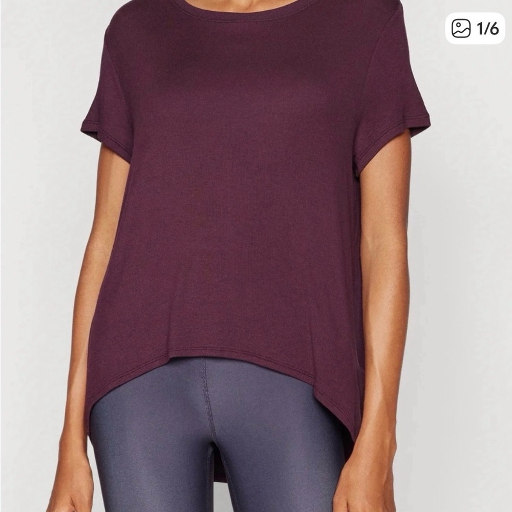 Athleta With Ease Ribbed Short Sleeve Tee